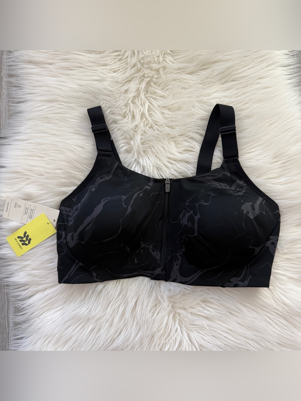 All in Motion Women’s High Support Sculpt Zip Front Bra Wireless Jet Black 40C